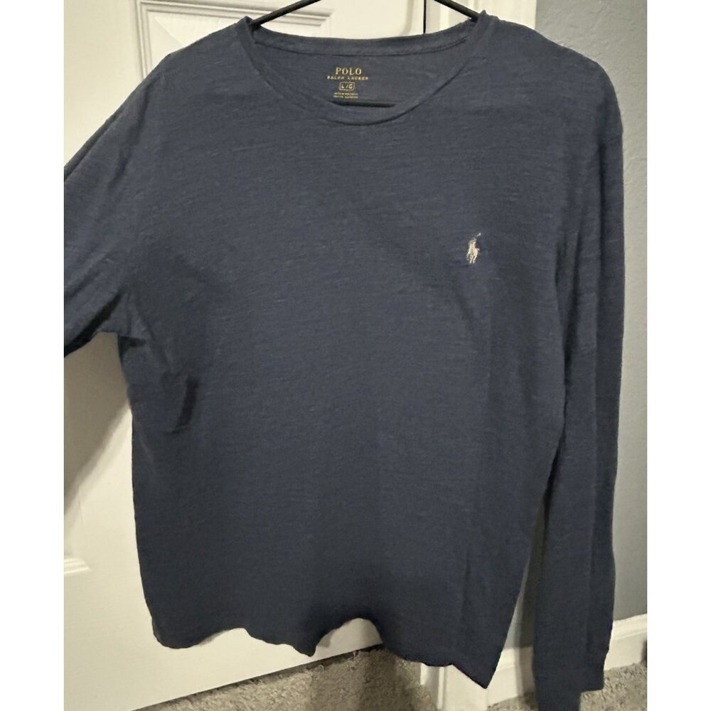 Polo by Ralph Lauren Men’s Pullover Long Sleeve Shirt Size Large Blue Heather